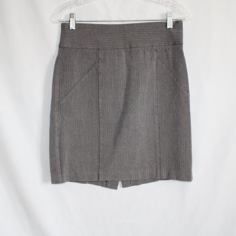 Banana Republic Heather Gray Pencil Straight Skirt High Rise Knee Length - Small